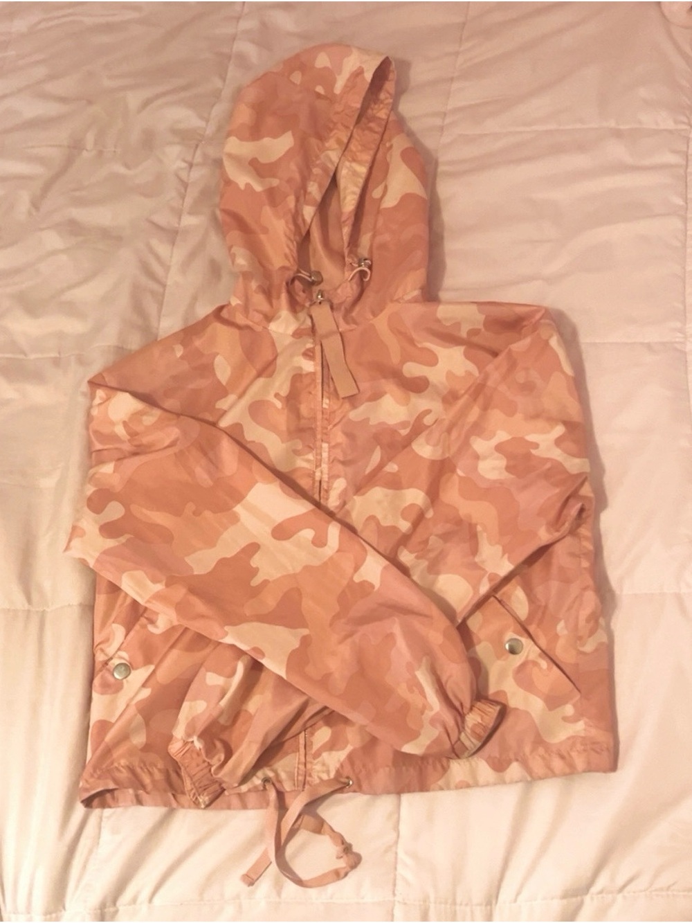 Hooded Pink Camo Windbreaker Jacket